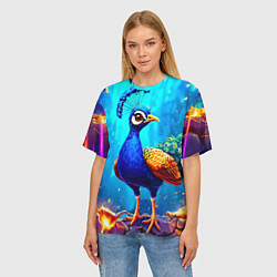 Футболка оверсайз женская Павлинчик, цвет: 3D-принт — фото 2