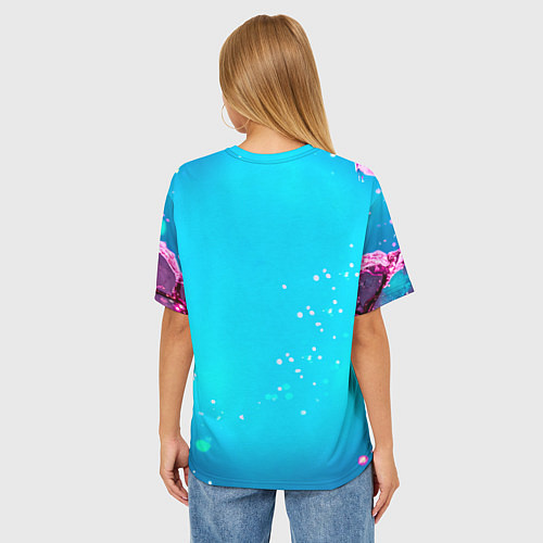 Женская футболка оверсайз Страусиная голова / 3D-принт – фото 4