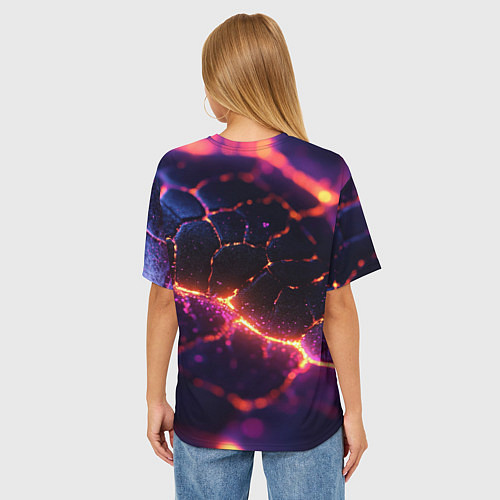 Женская футболка оверсайз Текстура вулкана / 3D-принт – фото 4