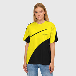 Футболка оверсайз женская Football жёлто-чёрный двуцветный, цвет: 3D-принт — фото 2