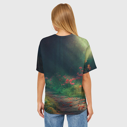 Женская футболка оверсайз МаоМао и лягушка - Монолог Фармацевта / 3D-принт – фото 4