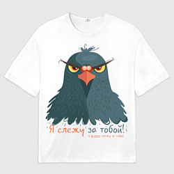 Футболка оверсайз женская Злой голубь, цвет: 3D-принт