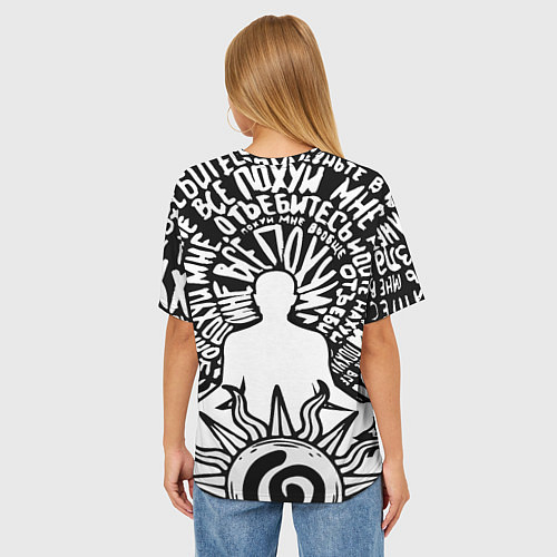 Женская футболка оверсайз Медитация без цензуры / 3D-принт – фото 4