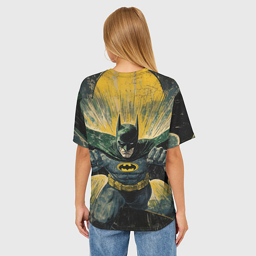 Женская футболка оверсайз Бэтмен с поднятыми кулаками / 3D-принт – фото 4