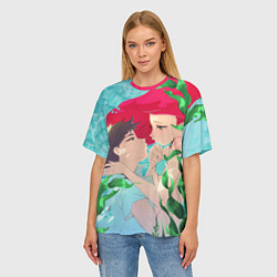 Футболка оверсайз женская Парень и русалочка, цвет: 3D-принт — фото 2