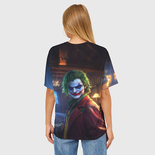 Женская футболка оверсайз Джокер на улице / 3D-принт – фото 4