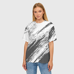 Футболка оверсайз женская The color is gray and white, цвет: 3D-принт — фото 2