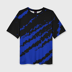 Футболка оверсайз женская The color is black and blue, цвет: 3D-принт