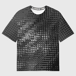 Футболка оверсайз женская Тёмный чёрно-серый абстарктный, цвет: 3D-принт