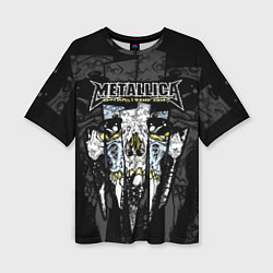 Футболка оверсайз женская Metallica - skull with fangs, цвет: 3D-принт