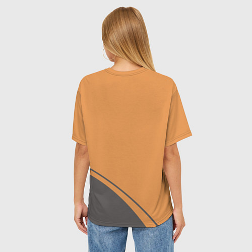 Женская футболка оверсайз Пять спортивных кроликов / 3D-принт – фото 4