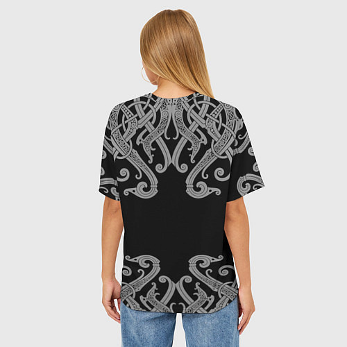 Женская футболка оверсайз Русь дружина богатыри / 3D-принт – фото 4