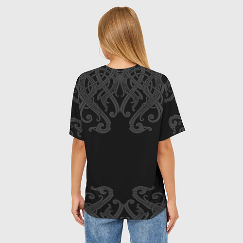 Женская футболка оверсайз Молот Мьёльнир - быть добру / 3D-принт – фото 4