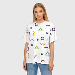 Футболка оверсайз женская Геометрический хаос, цвет: 3D-принт — фото 2