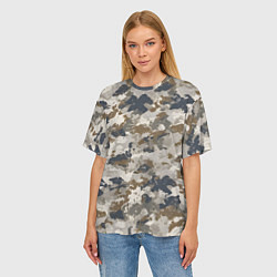 Футболка оверсайз женская Светлый камуфляж, цвет: 3D-принт — фото 2