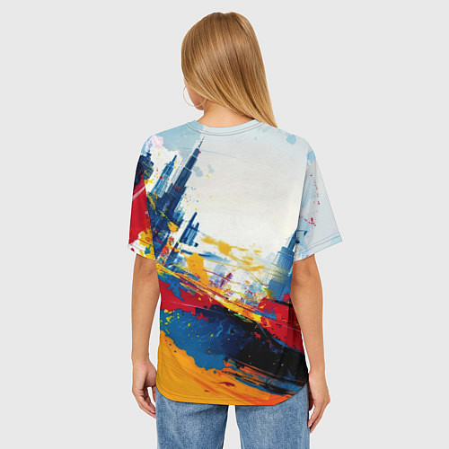 Женская футболка оверсайз Человек - паук и пролитая краска / 3D-принт – фото 4