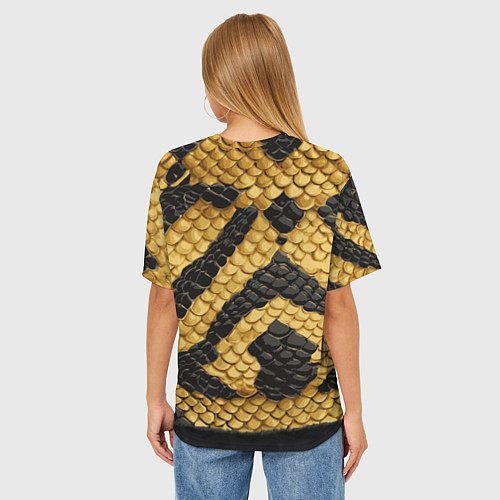 Женская футболка оверсайз Накаченное мужское тело в змеином наряде / 3D-принт – фото 4