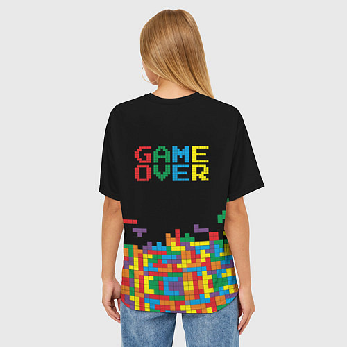 Женская футболка оверсайз Game over / 3D-принт – фото 4