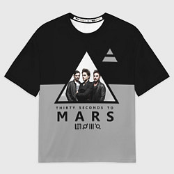 Футболка оверсайз женская 30 Seconds to Mars - poster, цвет: 3D-принт