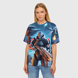 Футболка оверсайз женская Mass Effect - space fantasy, цвет: 3D-принт — фото 2