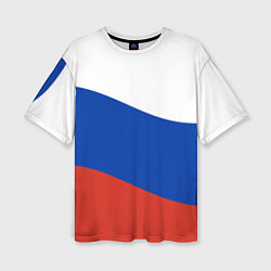 Футболка оверсайз женская Флаг России волной, цвет: 3D-принт