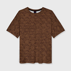 Футболка оверсайз женская Коричневый текстурный, цвет: 3D-принт