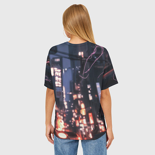 Женская футболка оверсайз Человек паук в черном / 3D-принт – фото 4