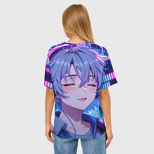 Женская футболка оверсайз Влюбленный в музыку / 3D-принт – фото 4