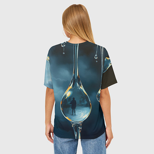 Женская футболка оверсайз Люди в каплях / 3D-принт – фото 4