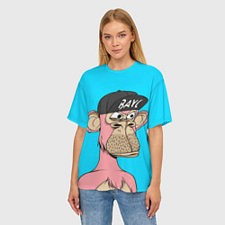 Футболка оверсайз женская NFT pink ape, цвет: 3D-принт — фото 2