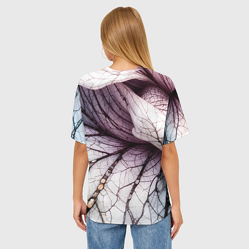 Женская футболка оверсайз Раскрытый цветок / 3D-принт – фото 4