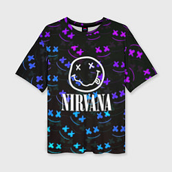 Футболка оверсайз женская Nirvana x marshmello neon, цвет: 3D-принт