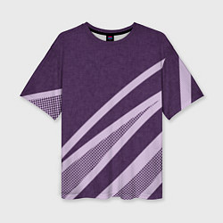 Футболка оверсайз женская Фиолетовый абстрактный с полосой, цвет: 3D-принт
