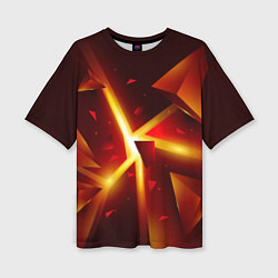Футболка оверсайз женская Трехмерный взрыв неоновых плит абстракция, цвет: 3D-принт
