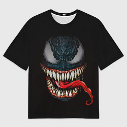 Женская футболка оверсайз Веном зубастый