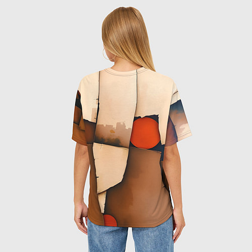 Женская футболка оверсайз Фрагментированная композиция / 3D-принт – фото 4