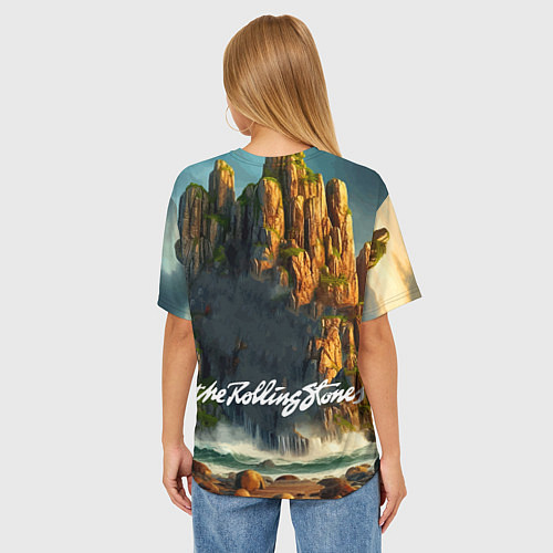 Женская футболка оверсайз Rolling Stones - sea rocks / 3D-принт – фото 4