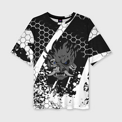 Футболка оверсайз женская Samurai соты краски, цвет: 3D-принт