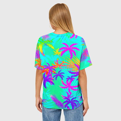 Женская футболка оверсайз Stalker тропики из гта / 3D-принт – фото 4