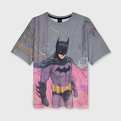Футболка оверсайз женская Бэтмен с розовым плащом, цвет: 3D-принт