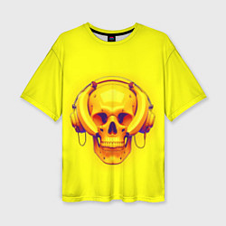 Футболка оверсайз женская Yellow bananas skull - cyberpunk, цвет: 3D-принт