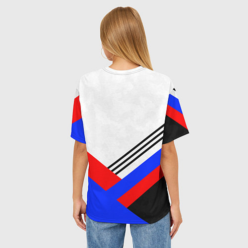 Женская футболка оверсайз Герб России - минимализм / 3D-принт – фото 4