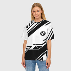 Футболка оверсайз женская BMW geometry black, цвет: 3D-принт — фото 2