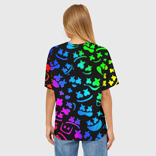 Женская футболка оверсайз Marshmello x NASA gradient / 3D-принт – фото 4