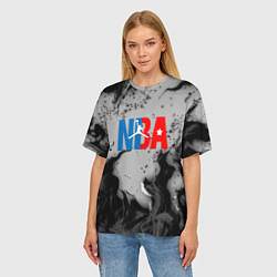 Футболка оверсайз женская NASA неоновый огонь, цвет: 3D-принт — фото 2