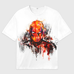 Женская футболка оверсайз Дэдпул краски