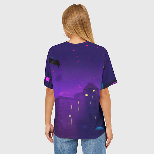 Женская футболка оверсайз Бэтмен объемная модель / 3D-принт – фото 4