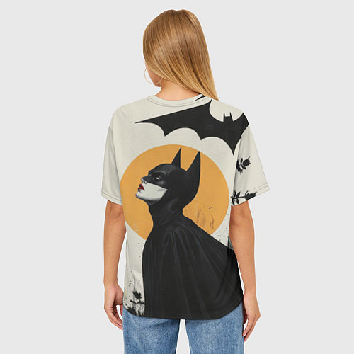 Женская футболка оверсайз Девушка Бэтмен / 3D-принт – фото 4