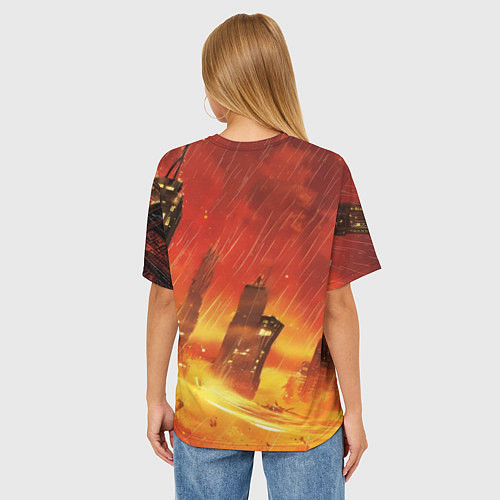 Женская футболка оверсайз Бэтмен застыл в воздухе / 3D-принт – фото 4