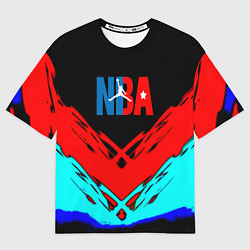 Футболка оверсайз женская NBA краски геометрия, цвет: 3D-принт